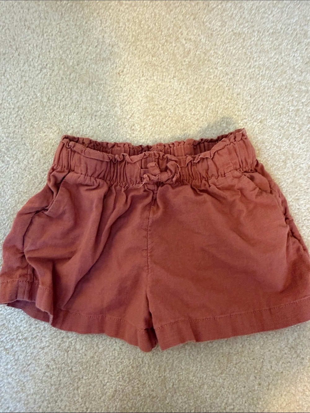 H&M Girls Rust-Toned Ruffle Waist Shorts